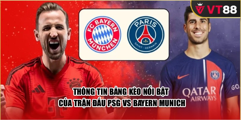Thông tin bảng kèo nổi bật của trận đấu PSG vs Bayern Munich